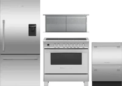 4 Piece Package Includes Refrigerator, Range, Hood And Dishwasher
